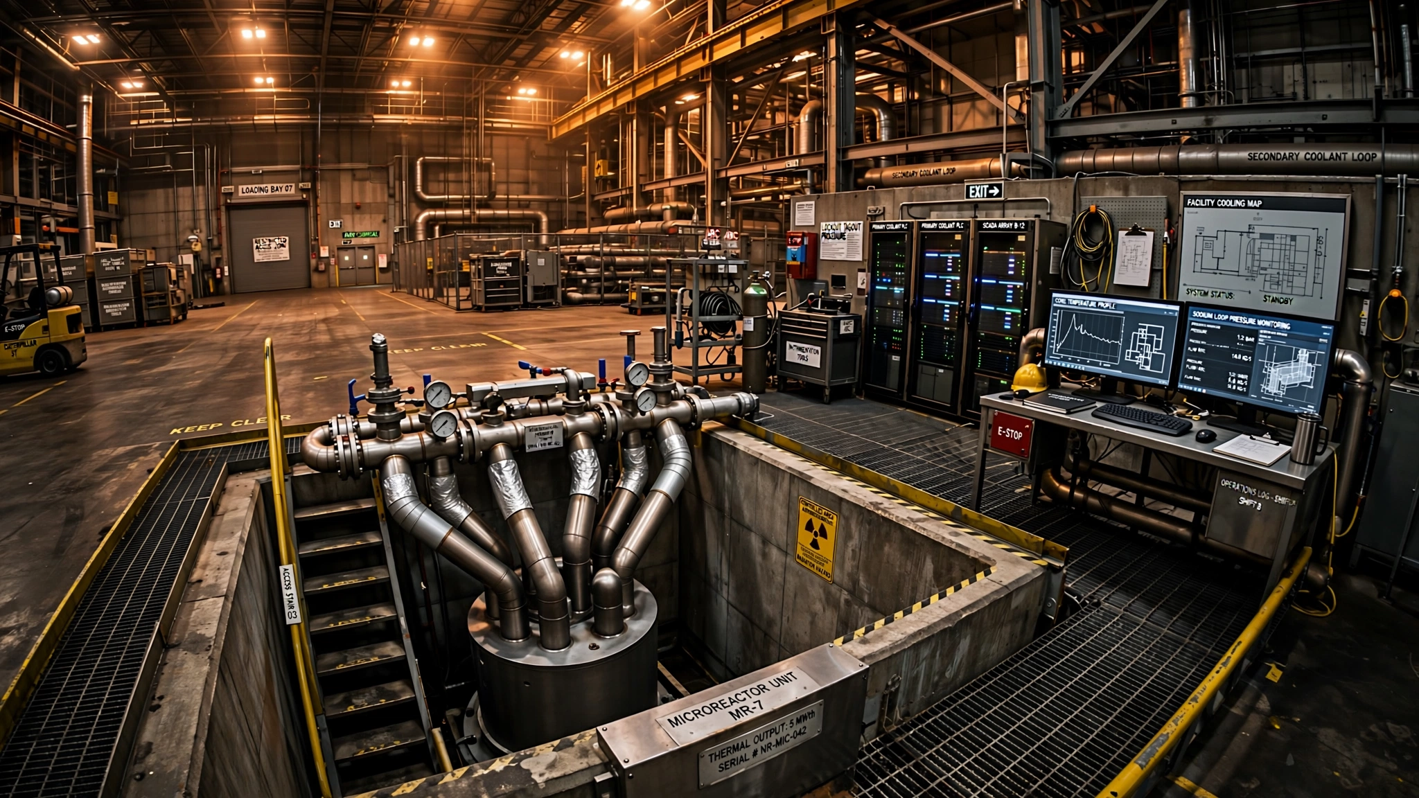 Compact nuclear microreactor installed inside an industrial high bay facility at Idaho National Laboratory