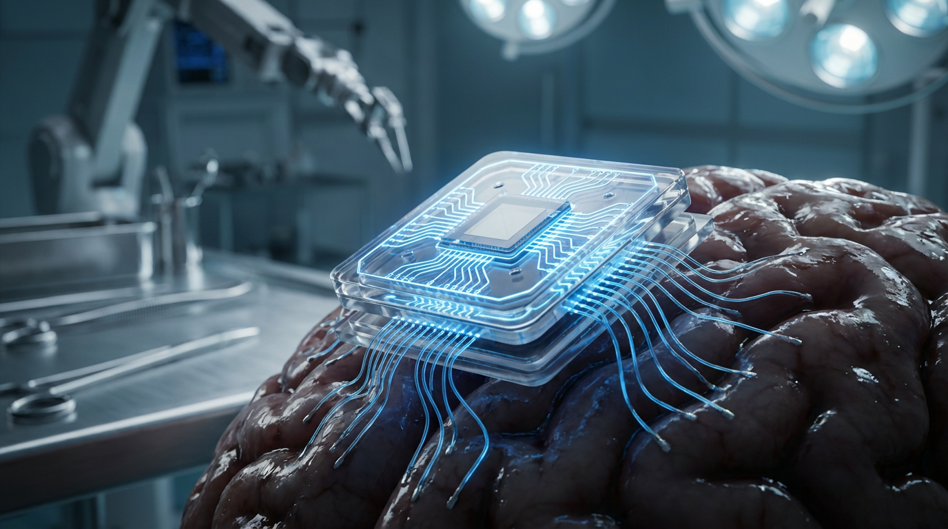 Brain-computer interface chip with neural electrodes