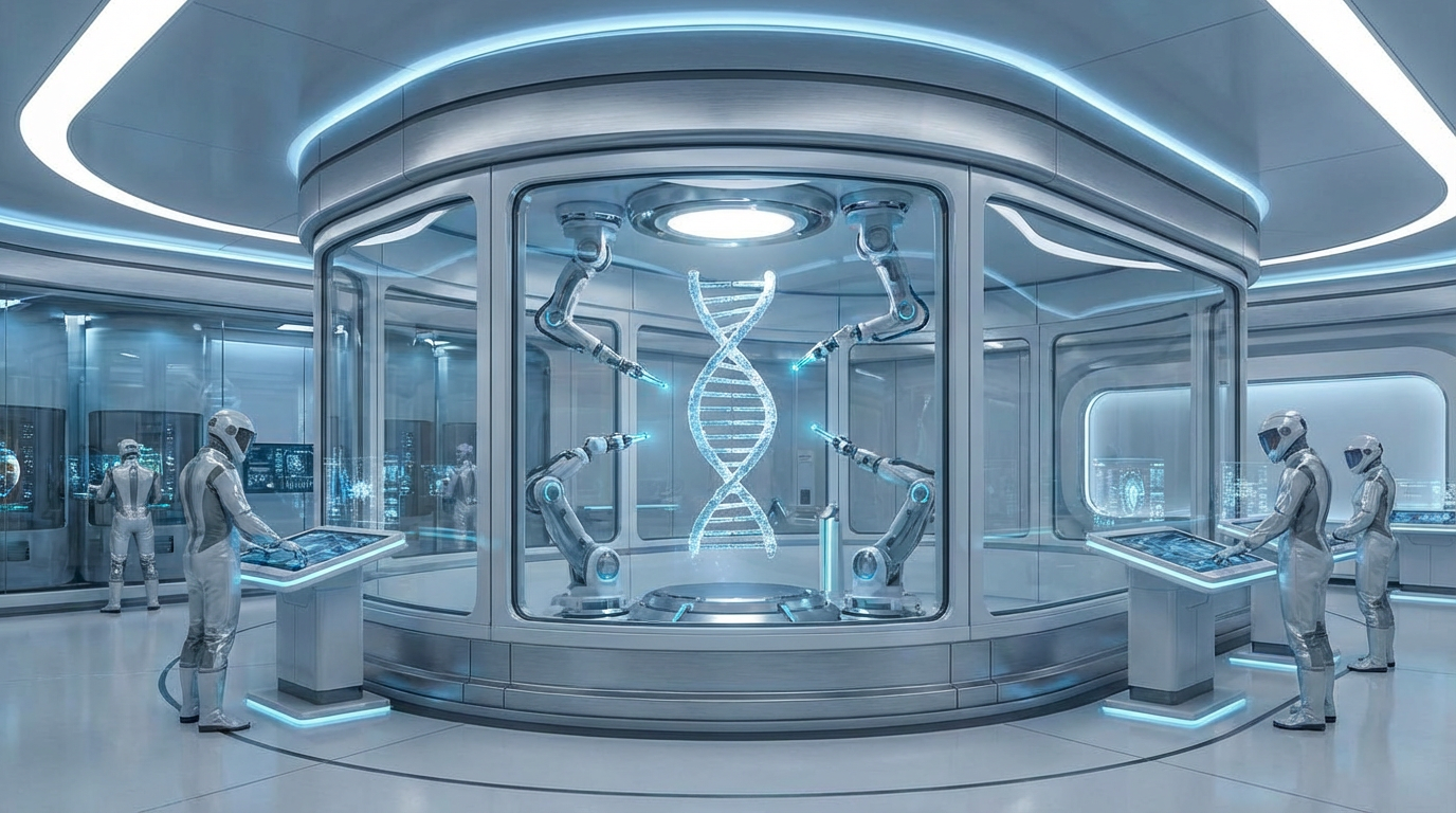 Futuristic gene therapy laboratory