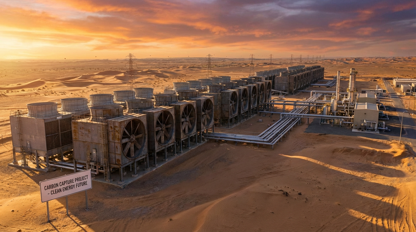 Direct air capture facility in desert