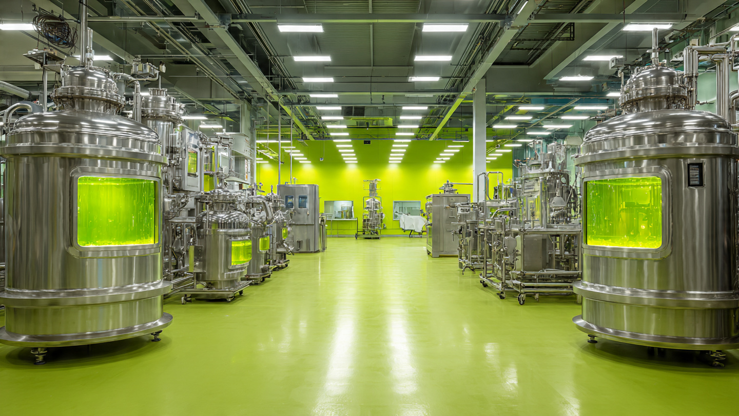 Industrial bioreactor facility producing protein through precision fermentation