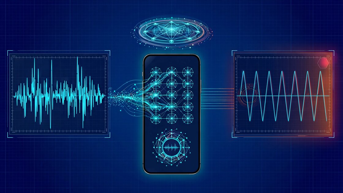 Visualization of natural vs synthetic glottal pulse waveform analysis on a smartphone