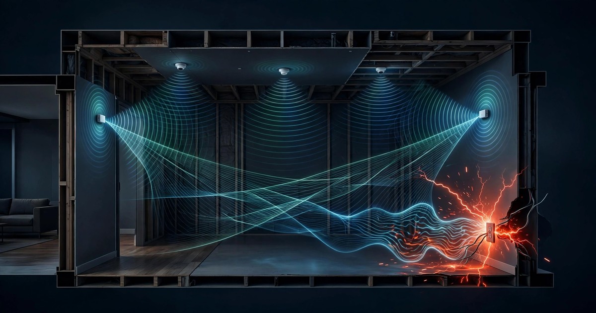 WiFi access points in a home detecting electrical arc fault RF emissions