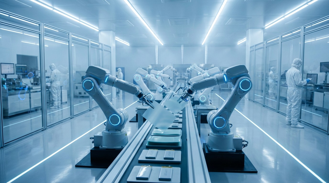 Solid-state battery manufacturing facility with ceramic separator assembly