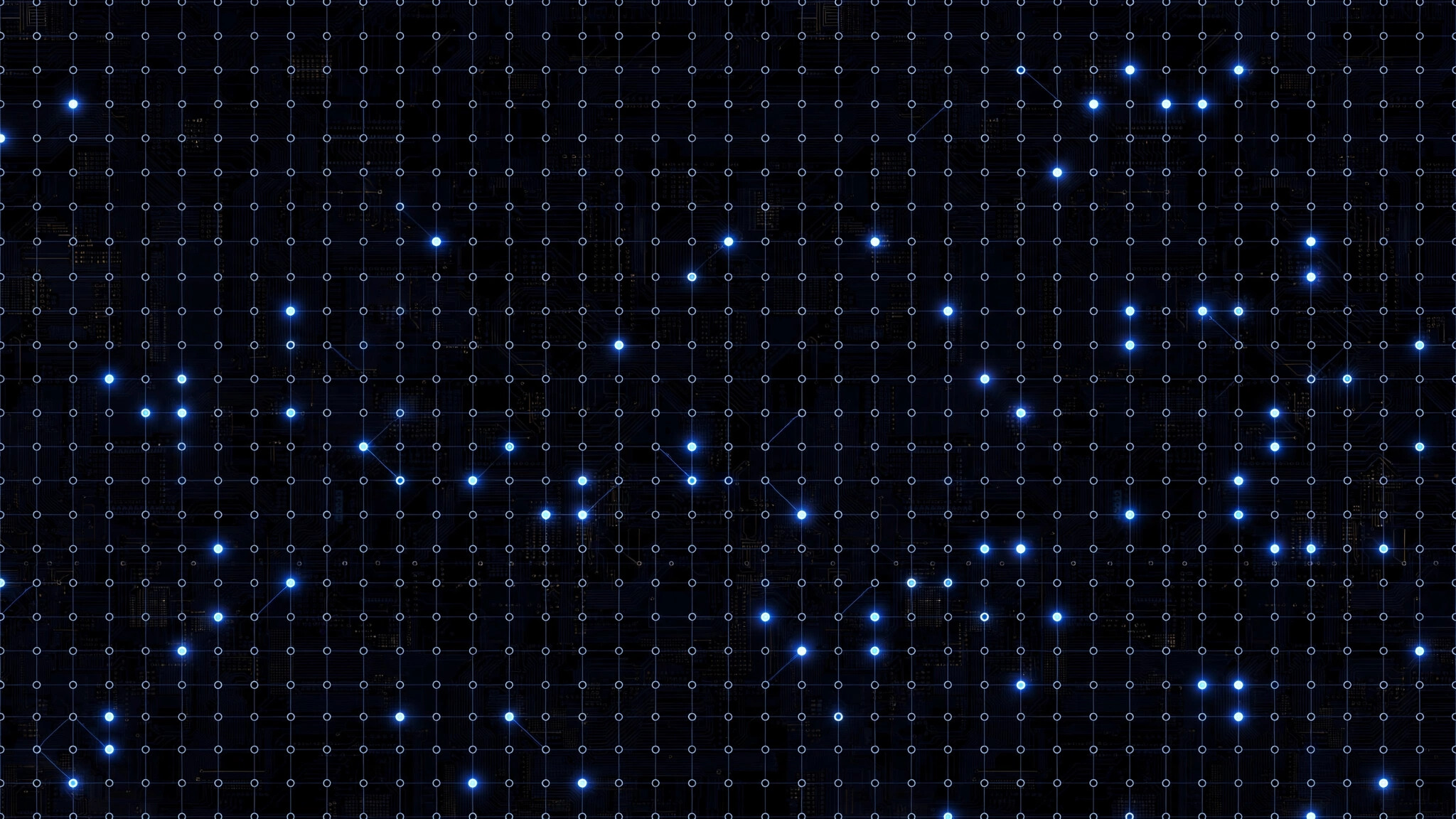 An abstract visualization of a neural network with most neurons dimmed and inactive, a sparse handful glowing bright against a dark grid, representing activation sparsity in a large language model